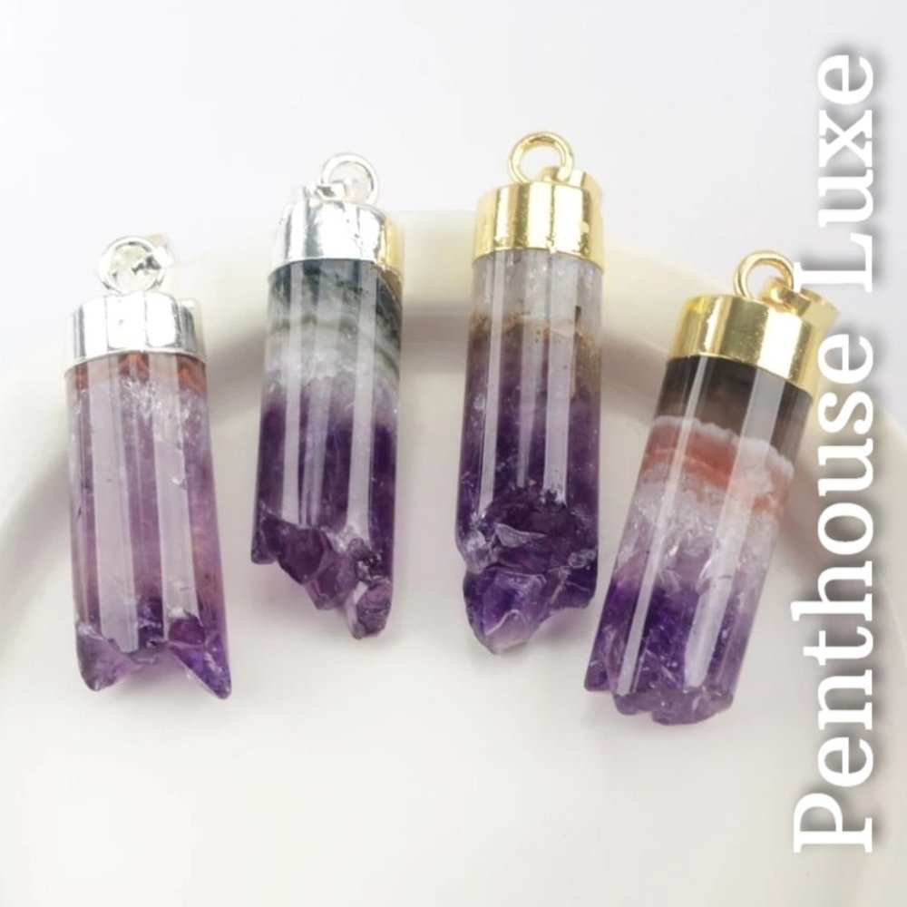 FINAL DAY!! REAL Amethyst Core Quartz Crystal Pendant Necklace - Picture 4 of 7